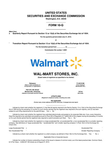 Thumbnail Walmart 10-Q Quarterly Report FY2011 