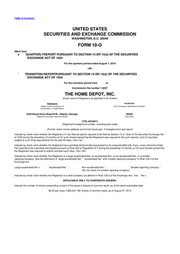 Thumbnail Home Depot 10-Q Quarterly Report FY2010 