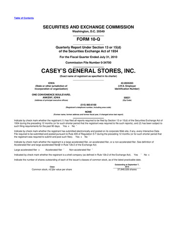 Thumbnail Casey's General Stores
 10-Q Quarterly Report FY2011 
