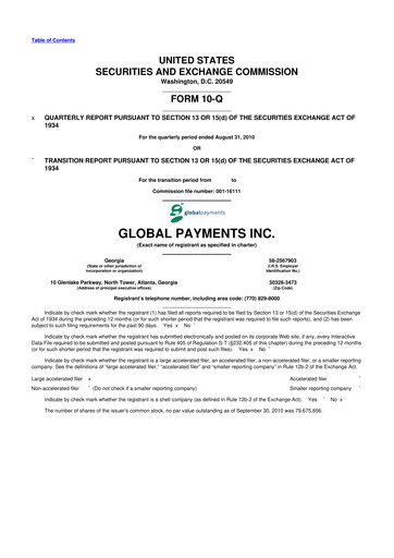 Thumbnail Global Payments 10-Q Quarterly Report FY2010 