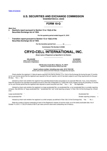 Thumbnail Cryo-Cell International 10-Q Quarterly Report FY 
