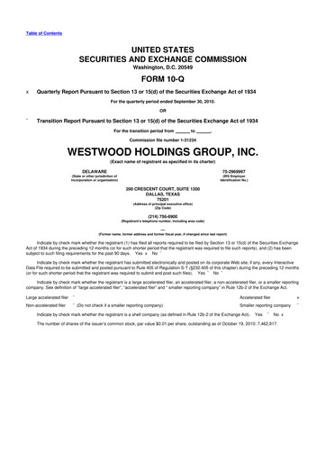 Vorschaubild Westwood Holdings Group 10-Q Quartalsbericht  