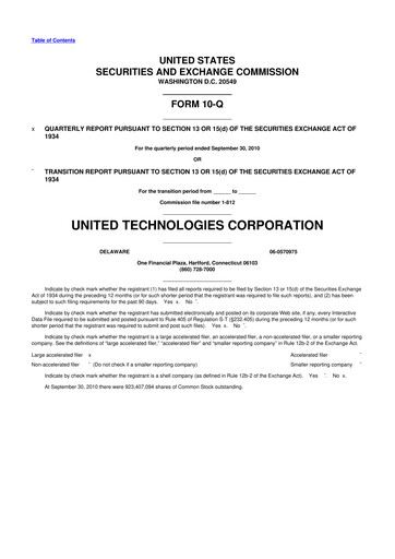 Vorschaubild RTX 10-Q Quartalsbericht 2010 