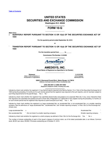 Thumbnail Amedisys 10-Q Quarterly Report FY 