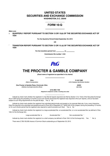 Vorschaubild Procter & Gamble 10-Q Quartalsbericht 2011 