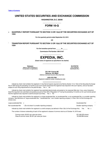 Vorschaubild Expedia Group 10-Q Quartalsbericht 2010 