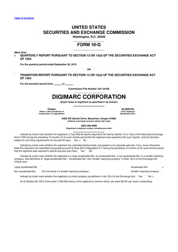 Thumbnail Digimarc
 10-Q Quarterly Report FY 