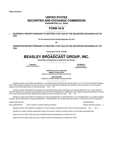 Thumbnail Beasley Broadcast Group
 10-Q Quarterly Report FY 