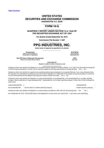 Thumbnail PPG Industries
 10-Q Quarterly Report FY2010 