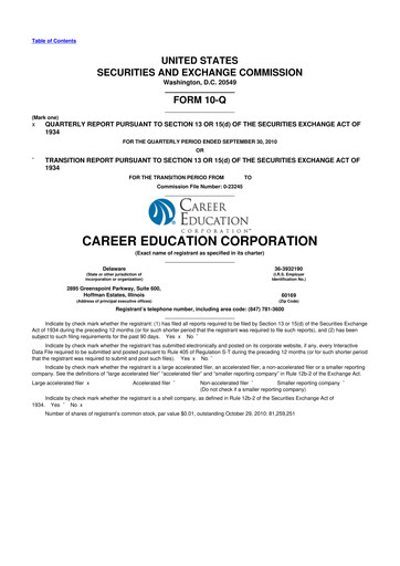 Miniature Perdoceo Education 10-Q Rapport trimestriel 2010 