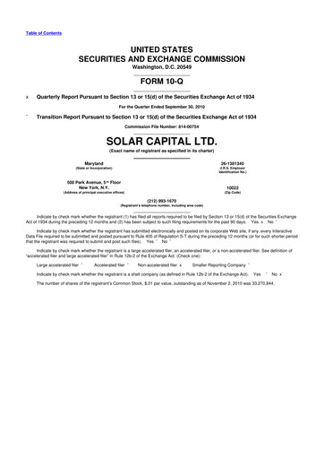 Thumbnail SLR Investment 10-Q Quarterly Report FY 