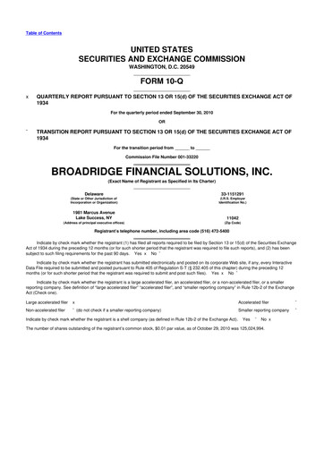 Thumbnail Broadridge Financial Solutions
 10-Q Quarterly Report FY2011 