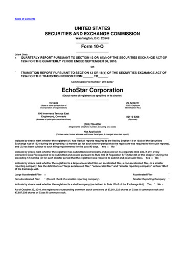 Vorschaubild EchoStar 10-Q Quartalsbericht 2010 