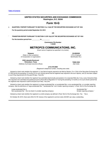 Thumbnail T-Mobile US 10-Q Quarterly Report FY2010 