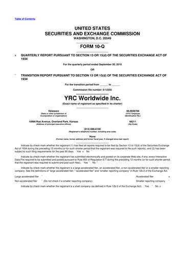 Thumbnail Yellow Corporation 10-Q Quarterly Report FY 