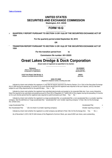 Thumbnail Great Lakes Dredge & Dock Corp. 10-Q Quarterly Report FY 