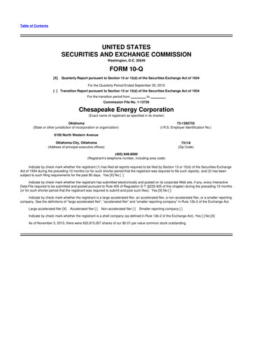 Thumbnail Expand Energy 10-Q Quarterly Report FY2010 