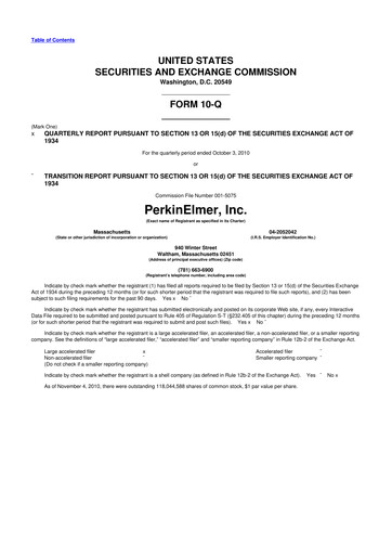 Thumbnail Revvity 10-Q Quarterly Report FY2010 