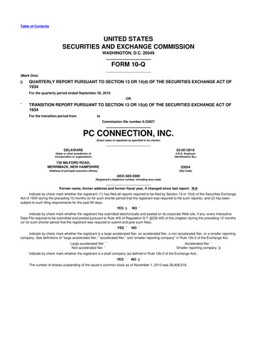 Thumbnail PC Connection
 10-Q Quarterly Report FY 