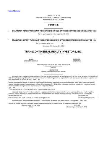 Thumbnail Transcontinental Realty Investors 10-Q Quarterly Report FY 
