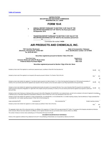 Thumbnail Air Products and Chemicals 10-K Annual Report 2010