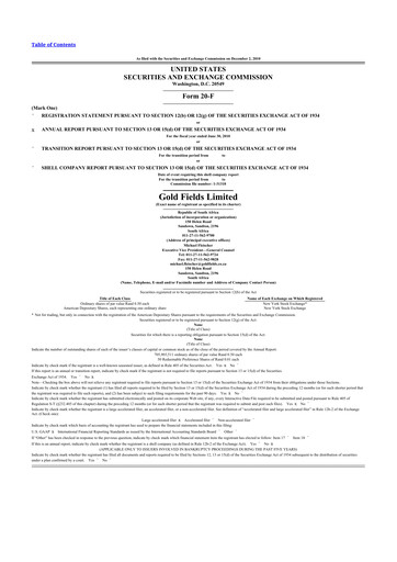 Thumbnail Gold Fields
 20-F Annual Report 