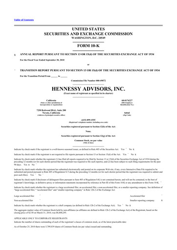 Thumbnail Hennessy Advisors 10-K Annual Report 