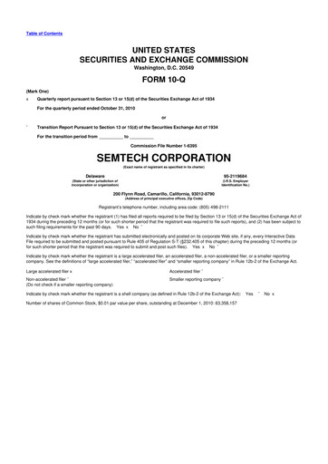 Vorschaubild Semtech 10-Q Quartalsbericht 2011 