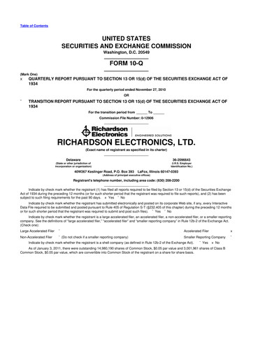 Thumbnail Richardson Electronics 10-Q Quarterly Report FY 