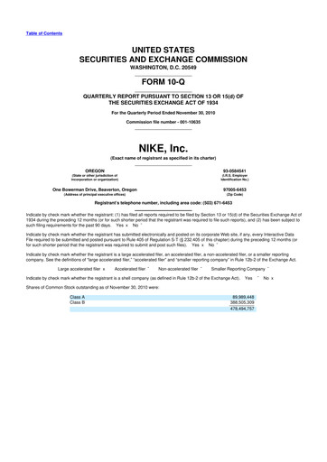 Vorschaubild Nike 10-Q Quartalsbericht 2011 