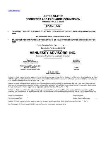Thumbnail Hennessy Advisors 10-Q Quarterly Report FY 