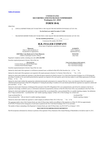 Thumbnail H.B. Fuller
 10-K Annual Report 2010