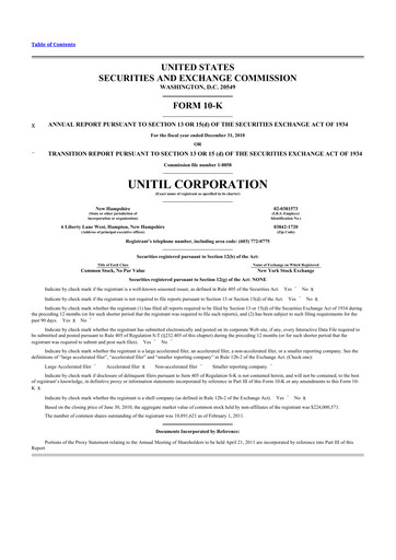 Thumbnail Unitil Corporation
 10-K Annual Report 2010