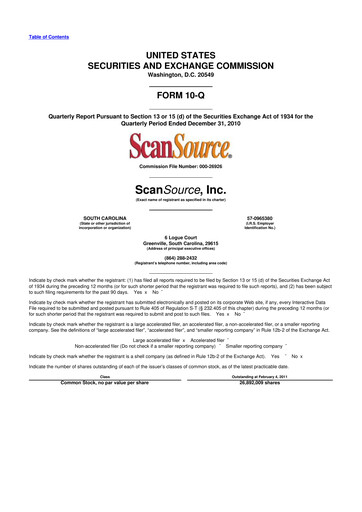 Thumbnail ScanSource 10-Q Quarterly Report FY2011 