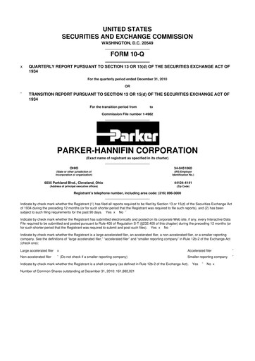 Thumbnail Parker-Hannifin
 10-Q Quarterly Report FY2011 