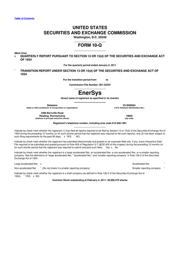 Thumbnail EnerSys 10-Q Quarterly Report FY 