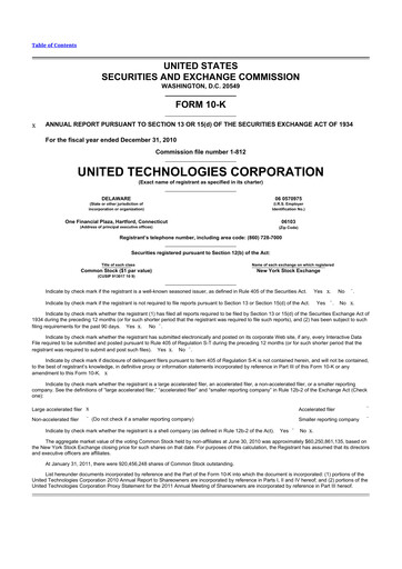Thumbnail RTX 10-K Annual Report 2010