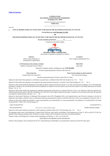 Thumbnail Pilgrim's Pride
 10-K Annual Report 