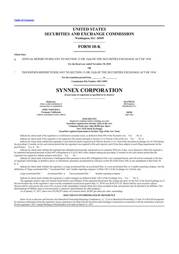 Thumbnail TD Synnex 10-K Annual Report 