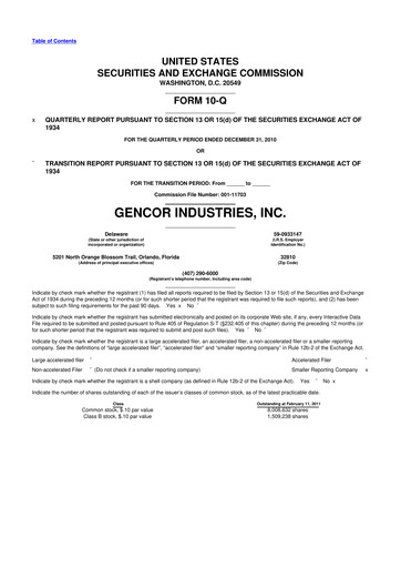 Thumbnail Gencor Industries
 10-Q Quarterly Report FY 