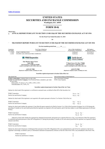 Thumbnail PG&E Corporation 10-K Annual Report 2010