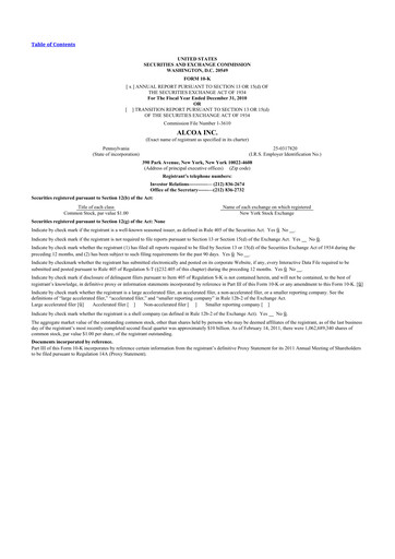 Thumbnail Howmet Aerospace
 10-K Annual Report 2010