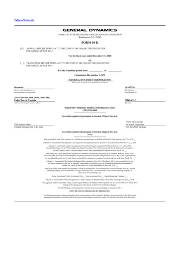 Thumbnail General Dynamics 10-K Annual Report 2010