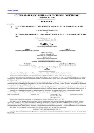 Thumbnail Netflix 10-K Annual Report 2010
