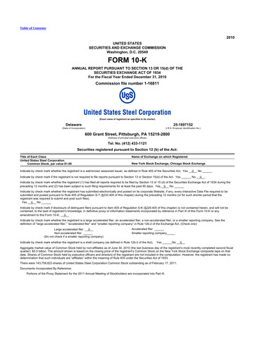 Thumbnail U.S. Steel
 10-K Annual Report 2010