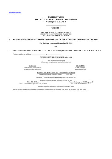 Thumbnail Zebra Technologies 10-K Annual Report 2010