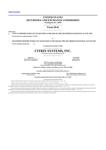 Thumbnail Citrix Systems 10-K Annual Report 2010