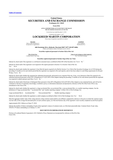 Thumbnail Lockheed Martin 10-K Annual Report 2010