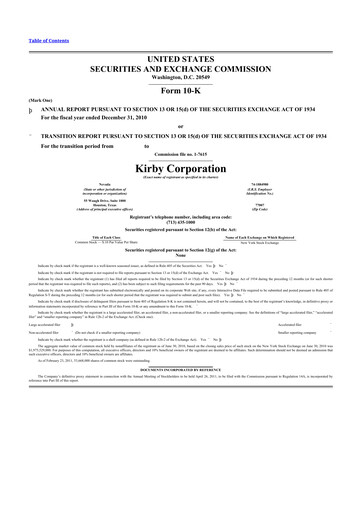 Thumbnail Kirby Corporation
 10-K Annual Report 2010