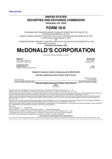 Thumbnail McDonald 10-K Annual Report 